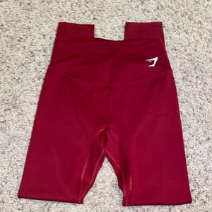 red gymshark leggings